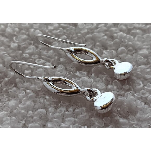 Gennaro Silvertone Red Glass Cabachon Dangle Earrings 1.5 in NWT - Picture 9 of 11